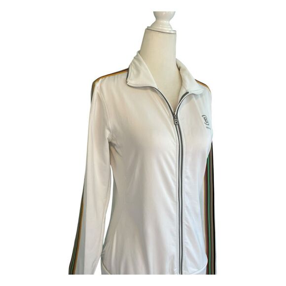 Bogner Fire + Ice Rainbow Stripe Zip Up Performance Jacket White Nylon Lightweig - Picture 4 of 11
